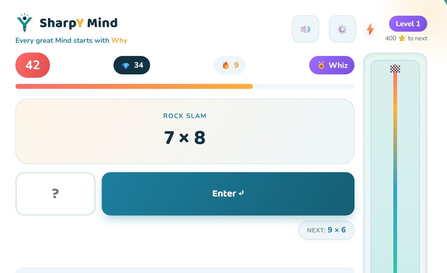 Rock Slam 60-second speed test in progress